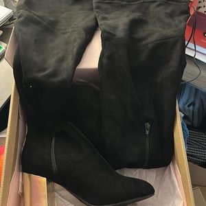 Charlotte Russe thigh high suede boots size 9W